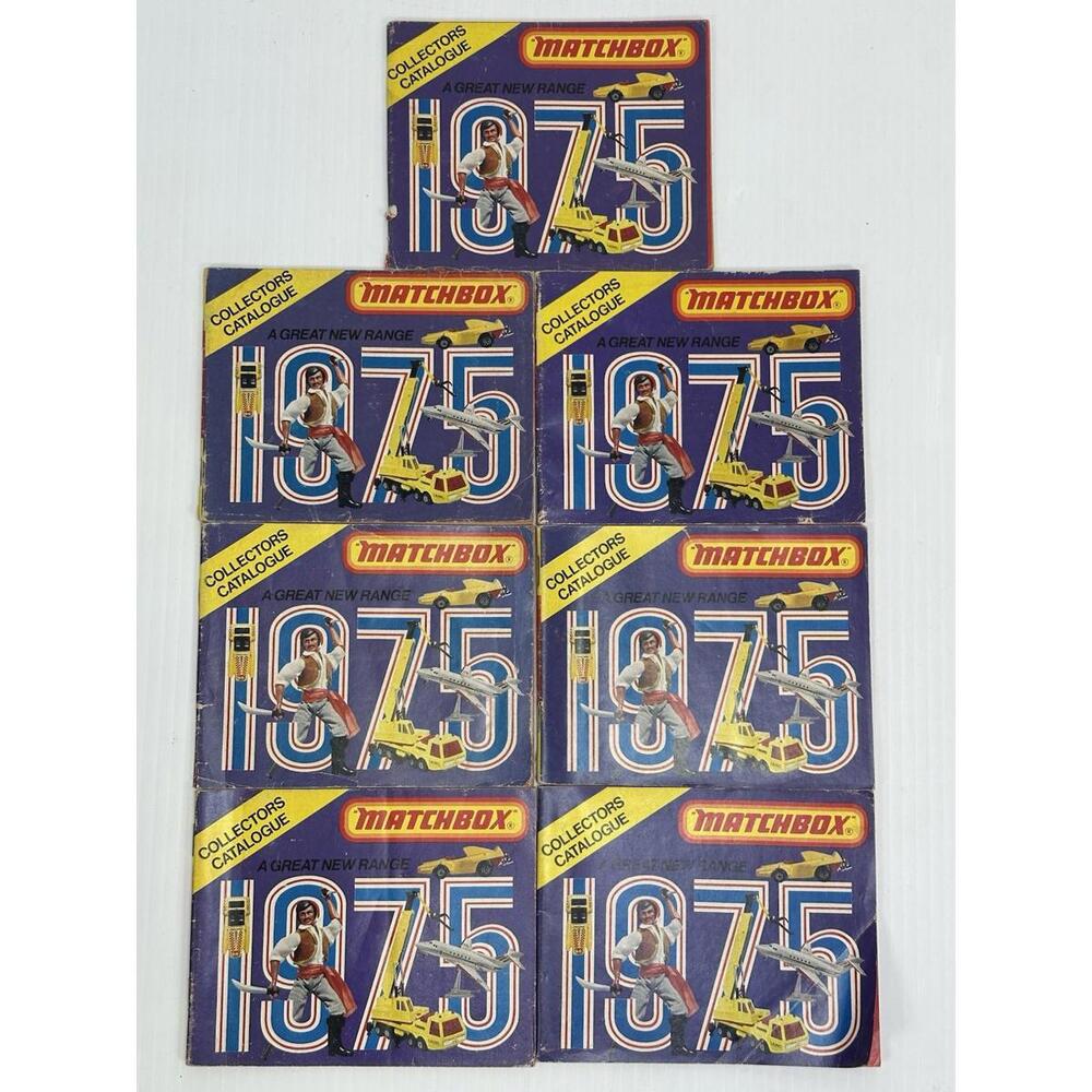 7 Vintage 1975 Matchbox Lesney Superfast Collectors Catalog USA Edition